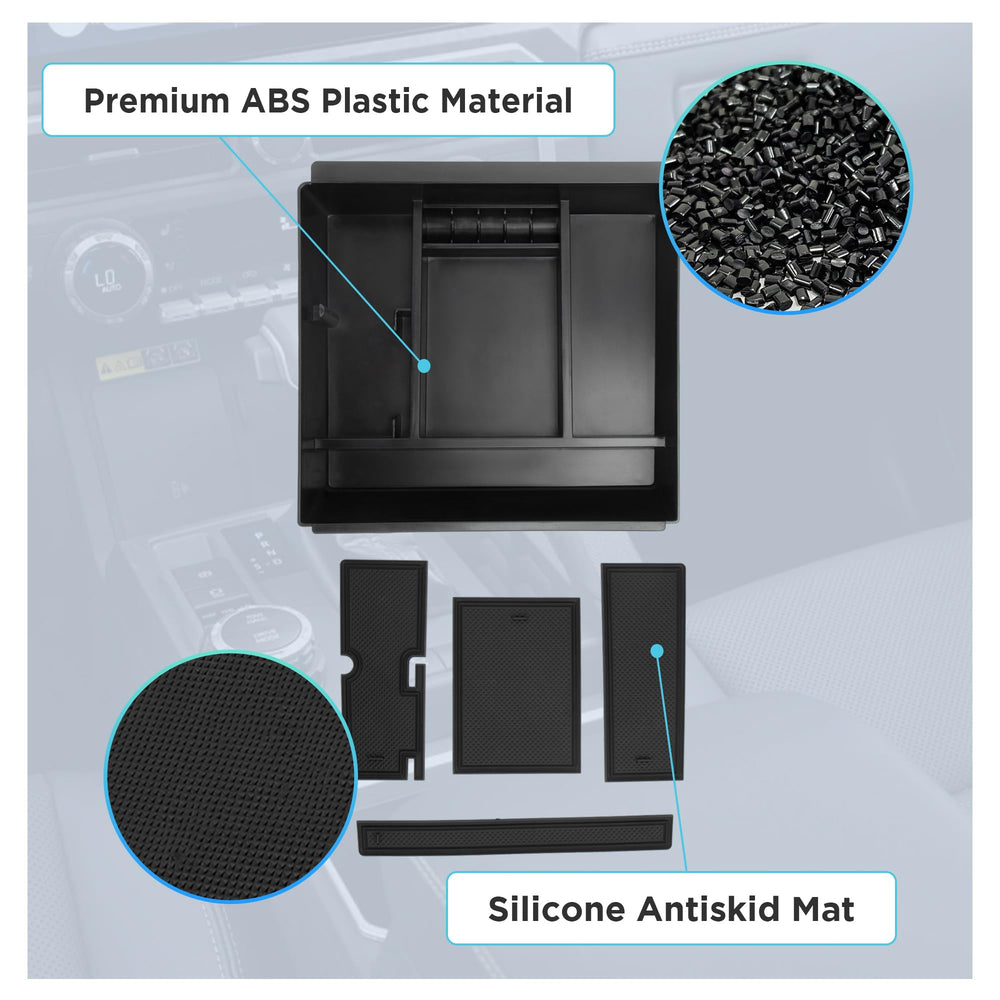 Sinminou center-console-organizer surface cleans quickly with a wipe.