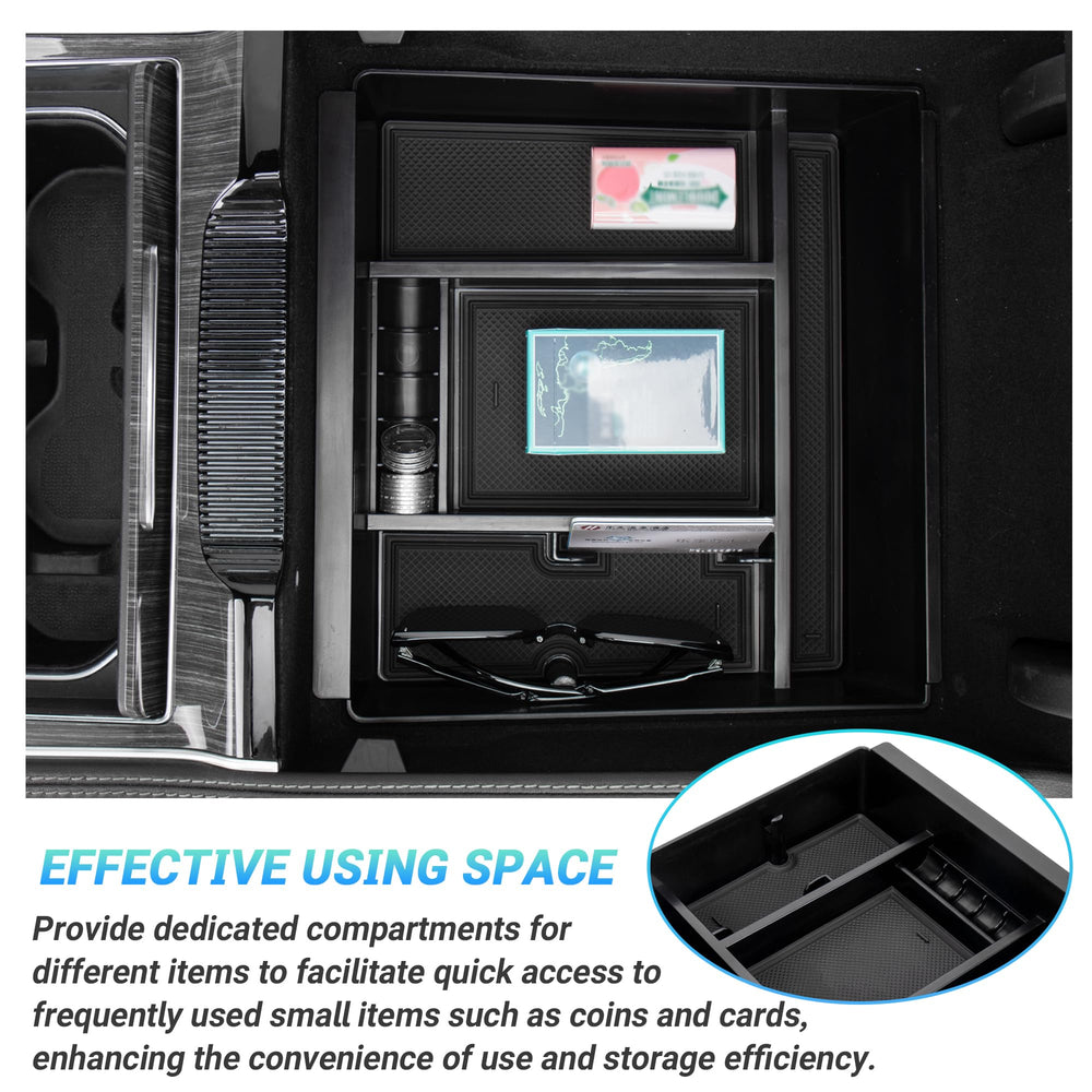 Sinminou center-console-organizer installs without tools for quick setup.