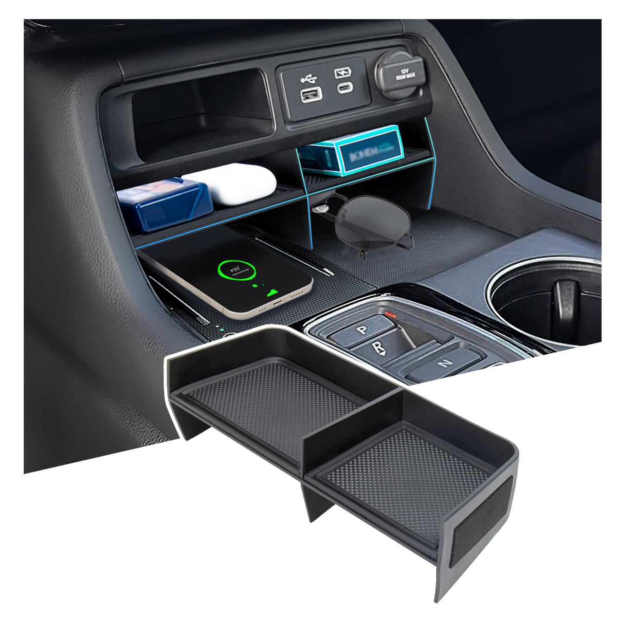 Sinminou center console organizer for Honda Pilot keeps essentials within quick reach.