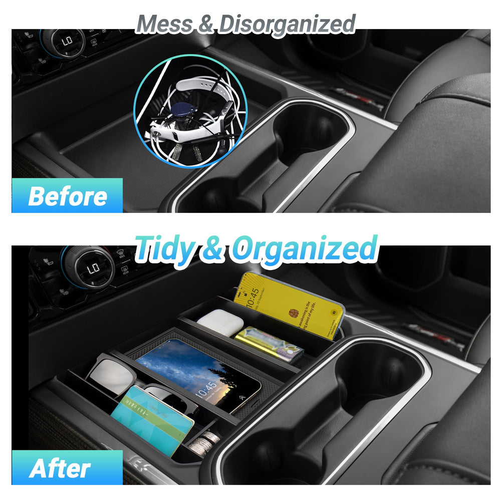Sinminou center console organizer with matte finish resists scratches and blends with interior.