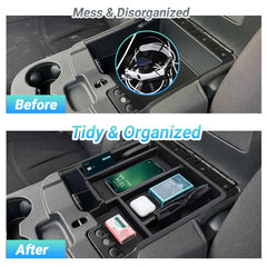 Sinminou center-console organizer silicone cushions reduce shifting and protect valuables.