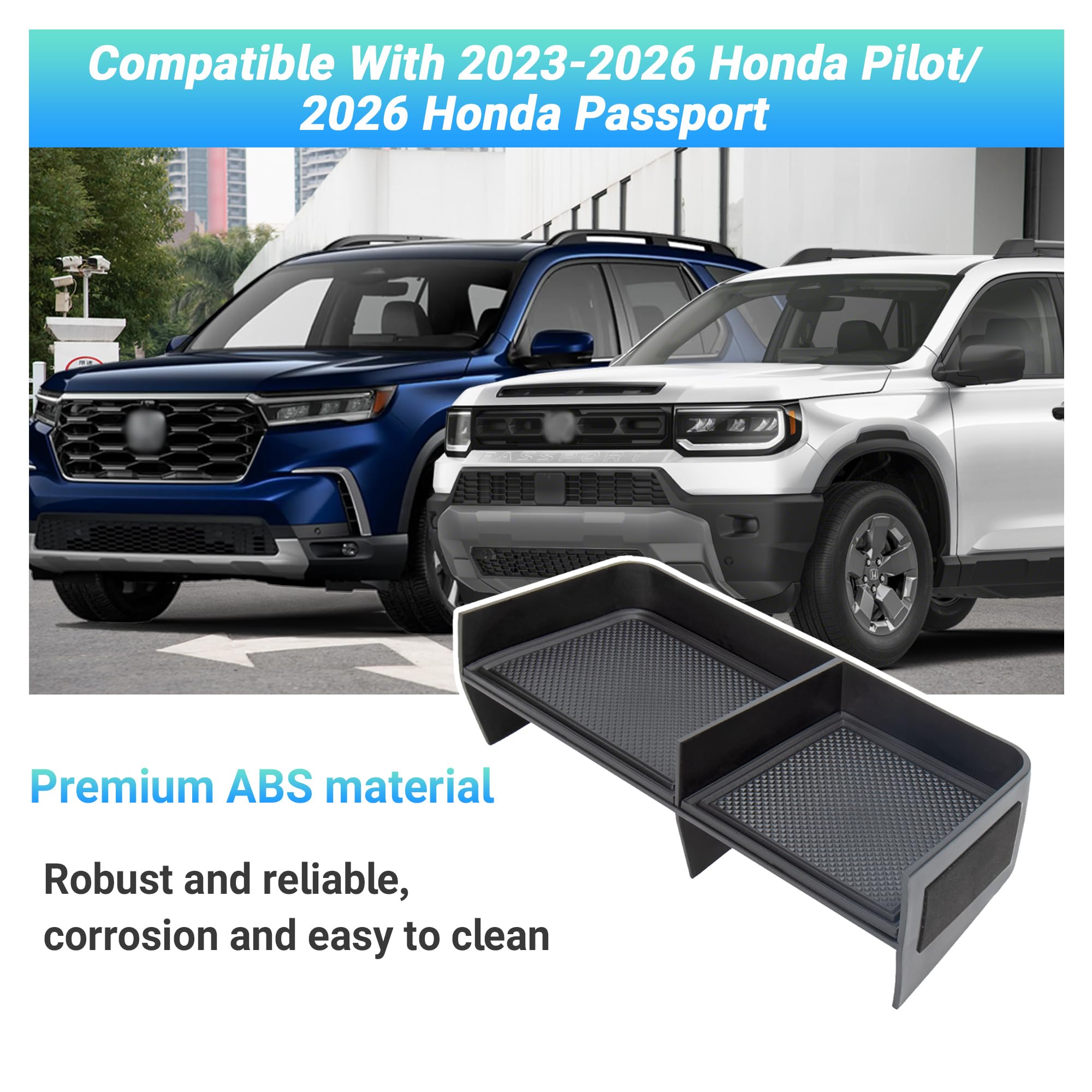 Sinminou tray dividers for Honda Pilot organize pens, phones, and coins.