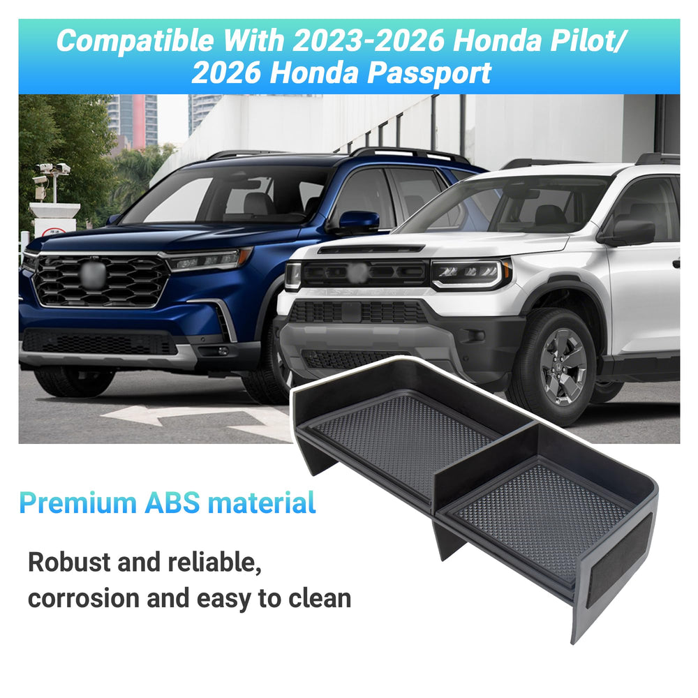 Sinminou tray dividers for Honda Pilot organize pens, phones, and coins.