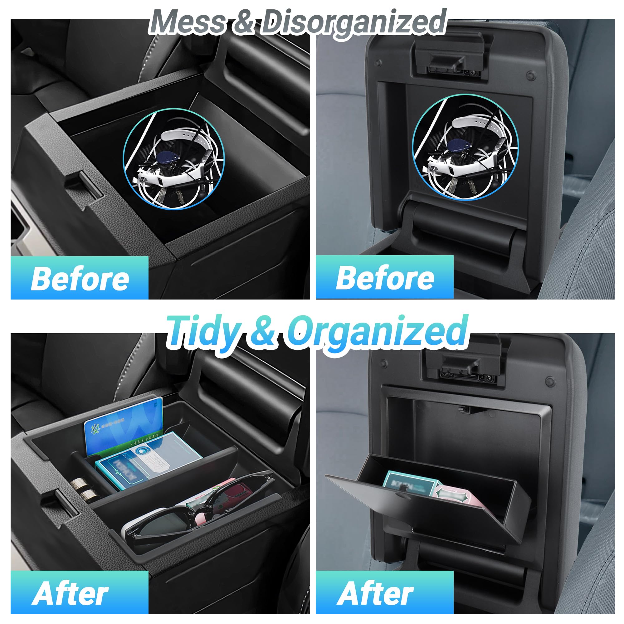 Sinminou dual-tier storage design maximizes space for items.