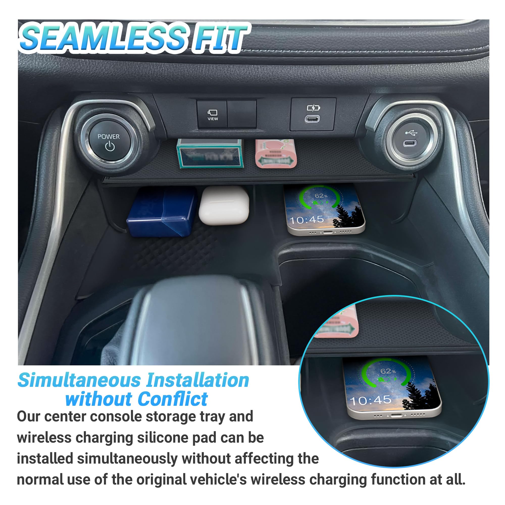 Sinminou easy-install console tray with no tools for fast setup.