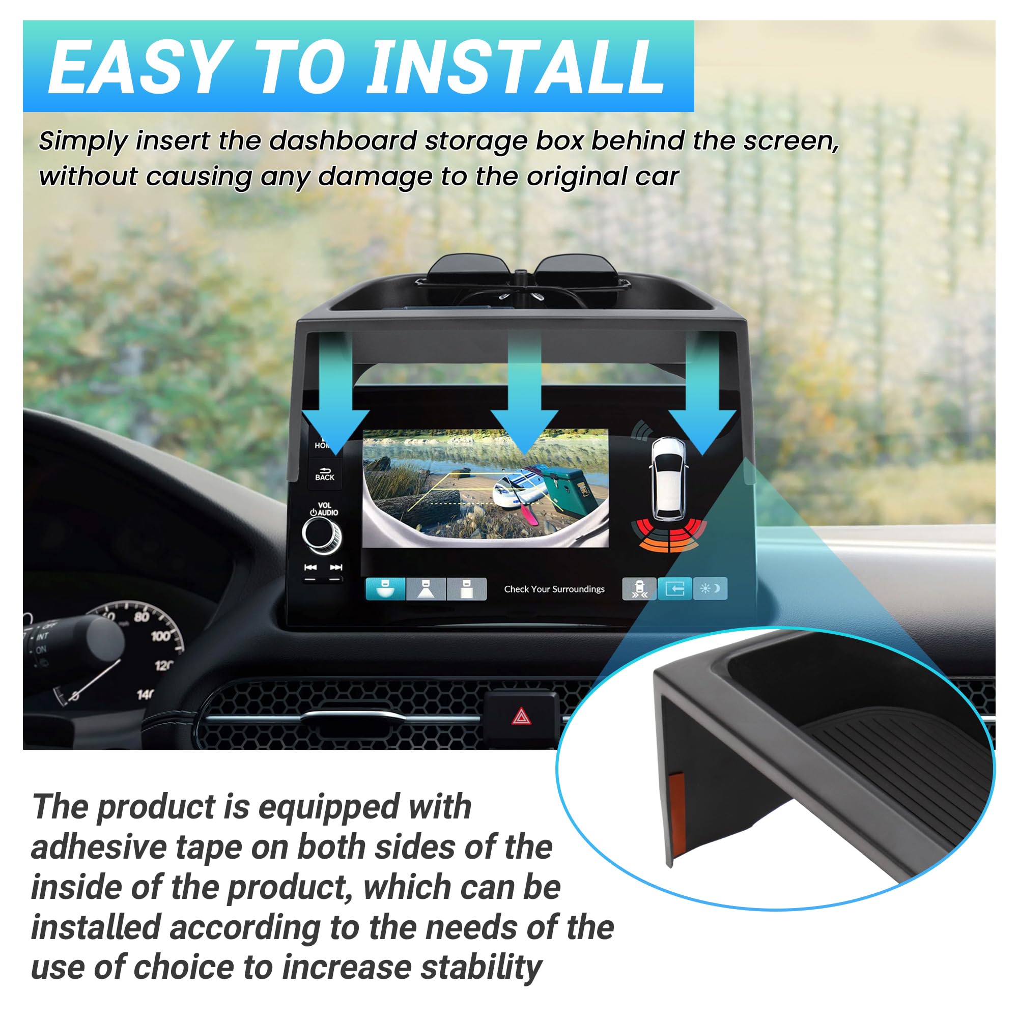 Sinminou silicone cushions minimize shifting for secure storage while driving.