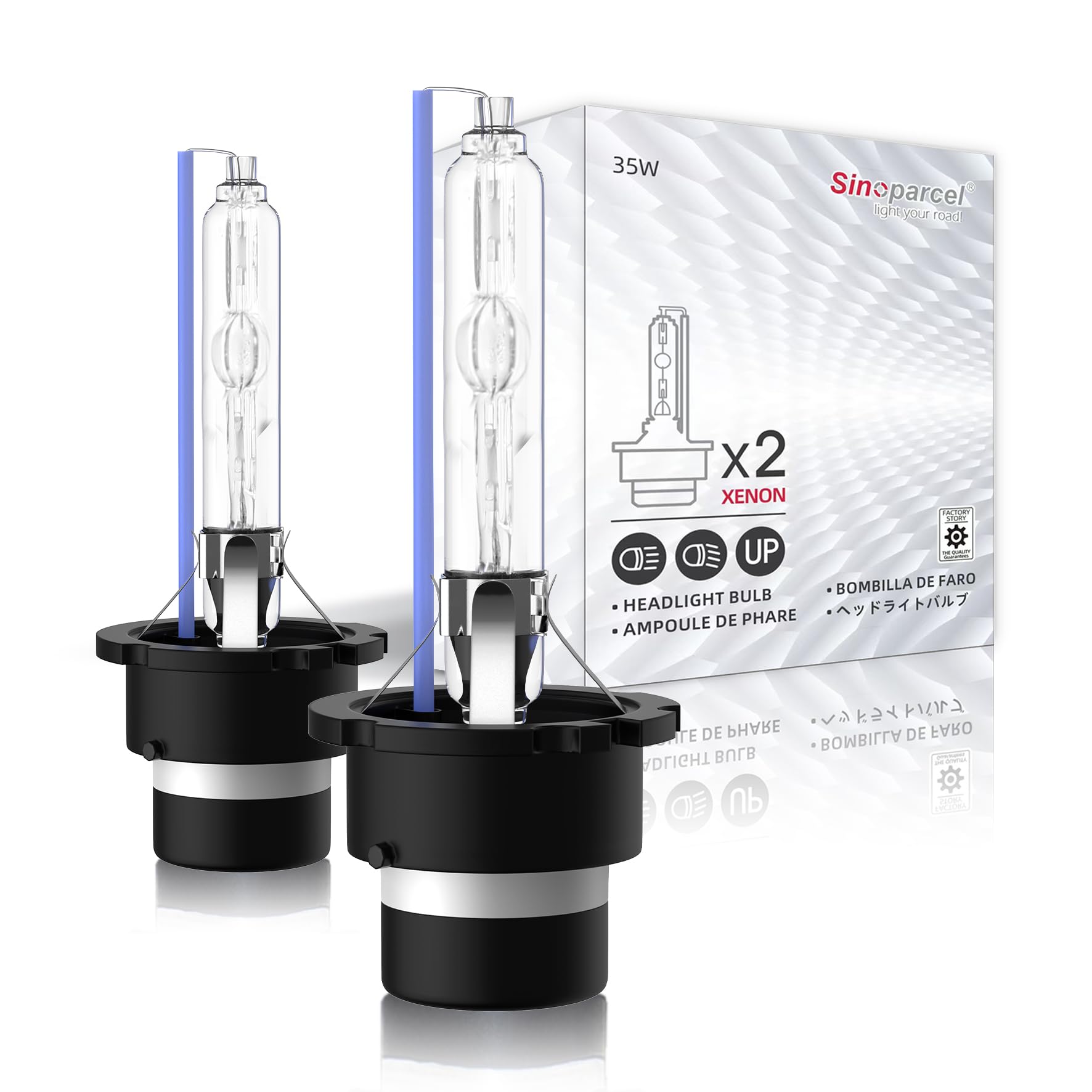 Sinoparcel D4S Xenon HID bulbs 8000K pack-2 for brighter night visibility.