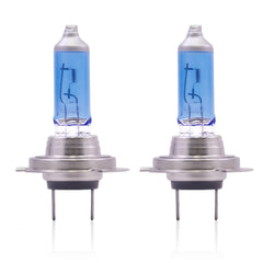 Sinoparcel H7 bulb front view showing bright halogen core for enhanced road illumination.