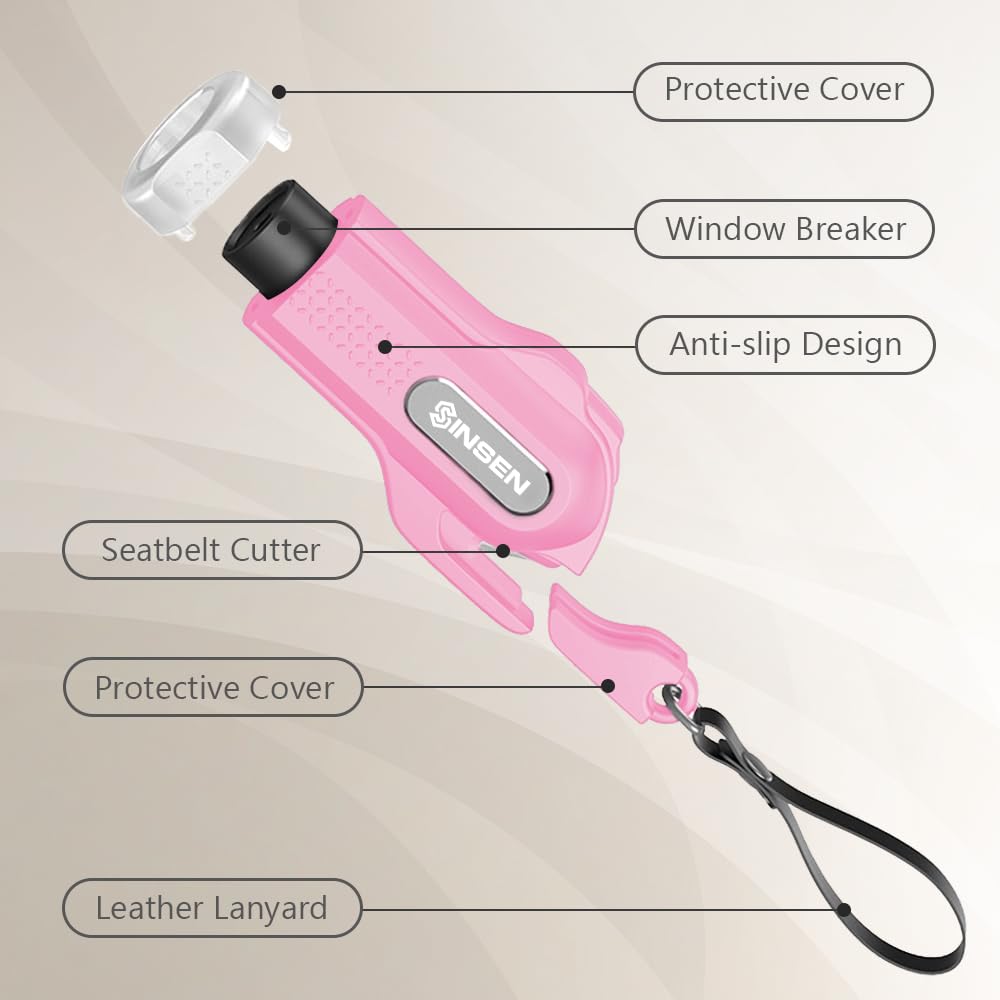 SINSEN pink and white design stands out for fast access.