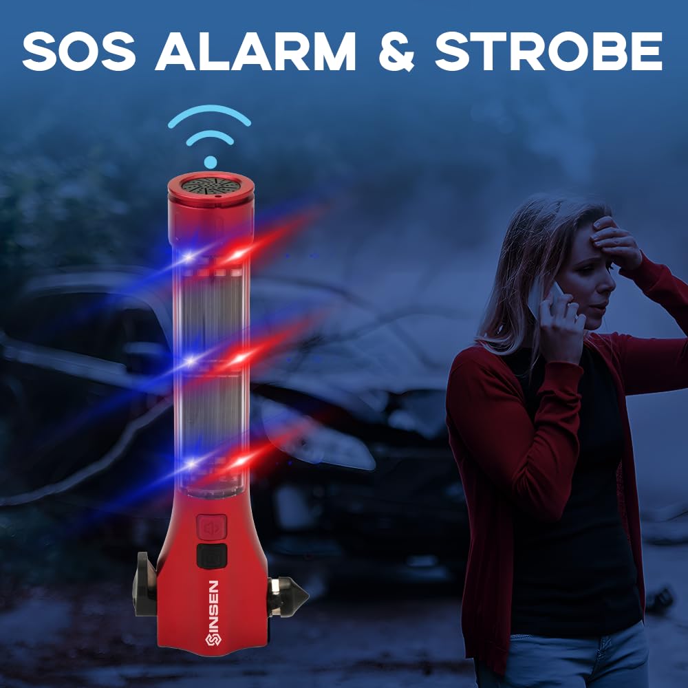 SINSEN rescue alarm beacon activated for signaling and attention.