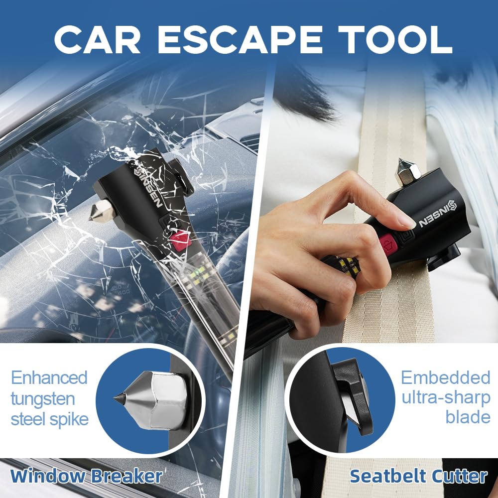 SINSEN seatbelt cutter blade for quick exit in accidents.