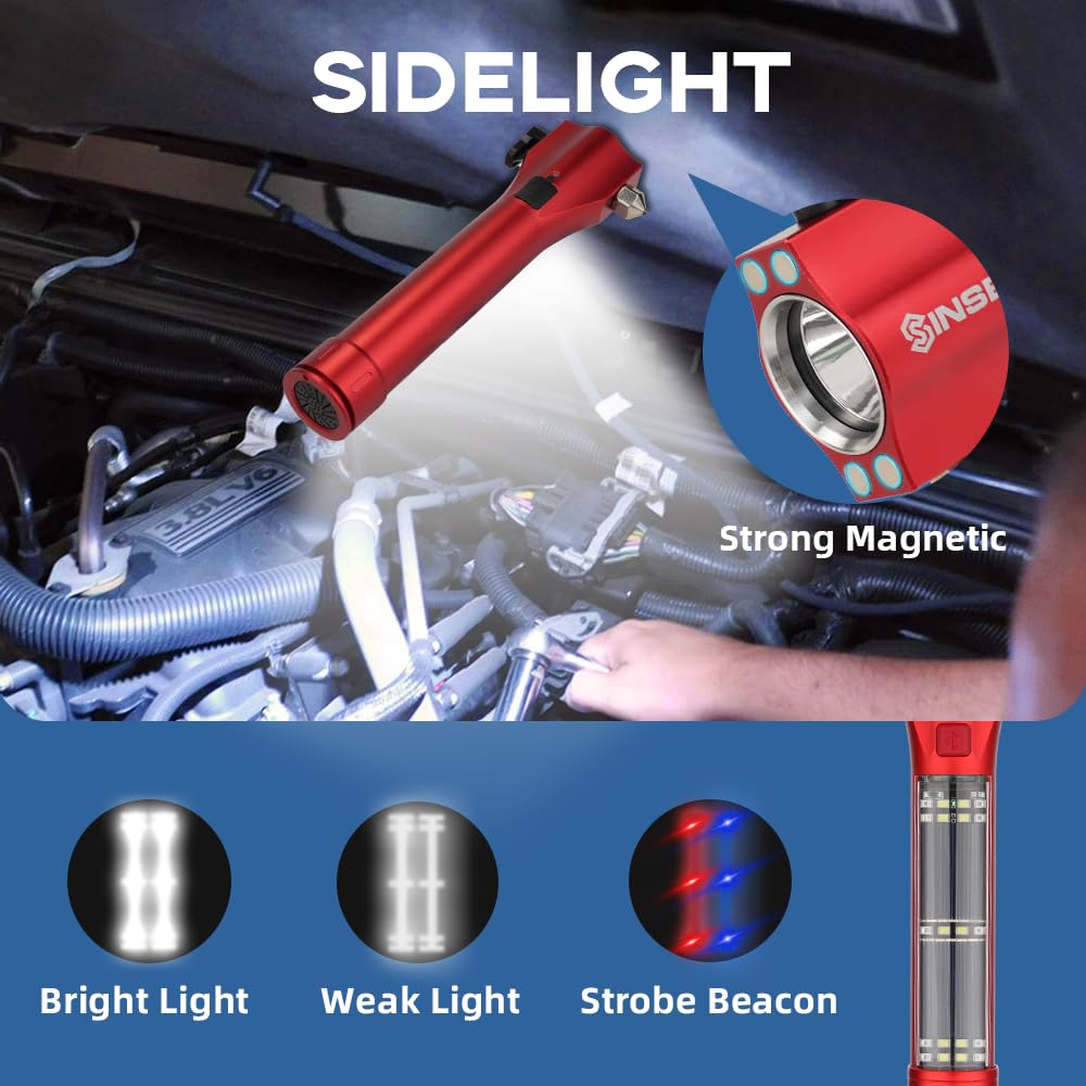 SINSEN side LED light offering high and SOS modes.