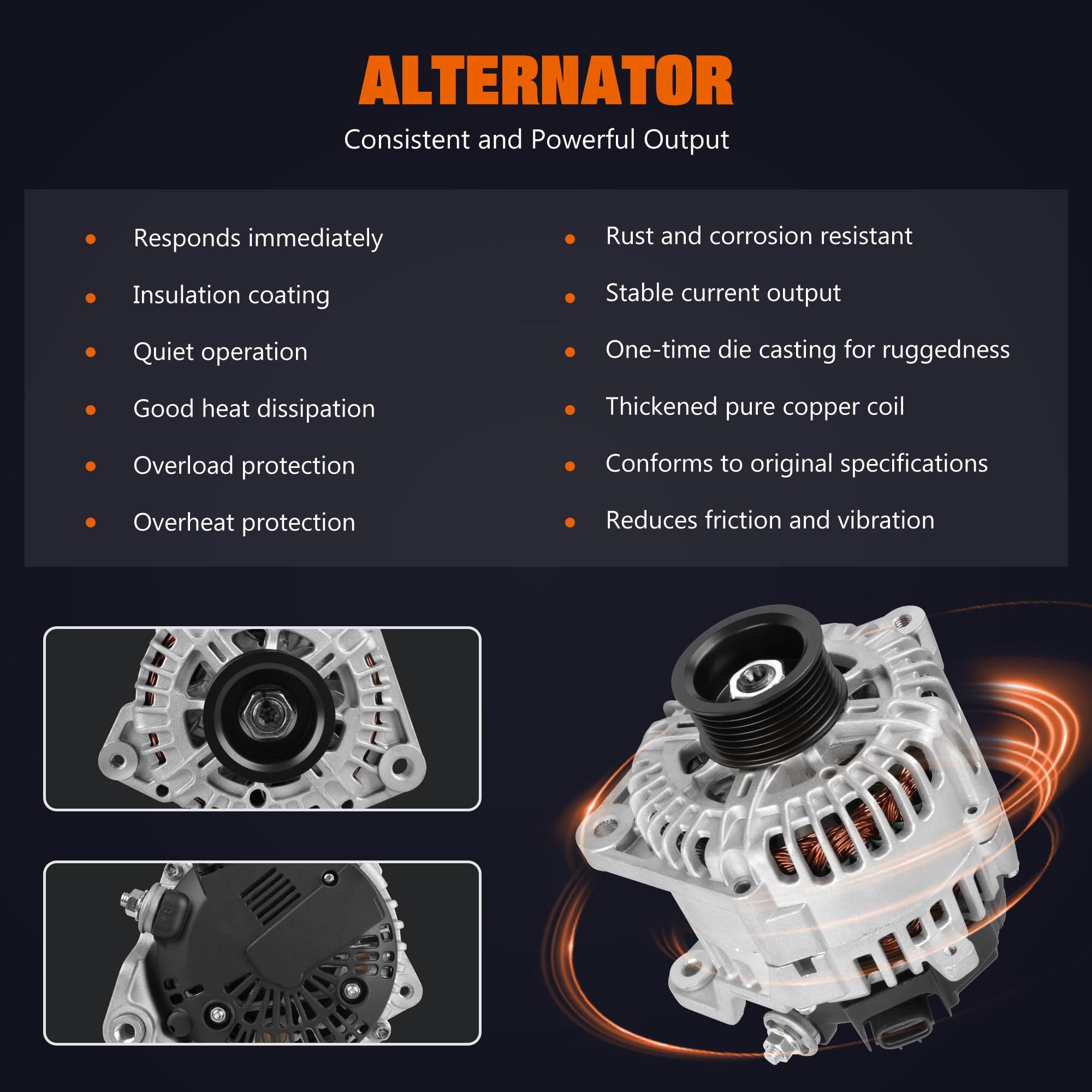 SINTLY alternator for Suzuki Equator — engine bay view confirms 4.0L compatibility