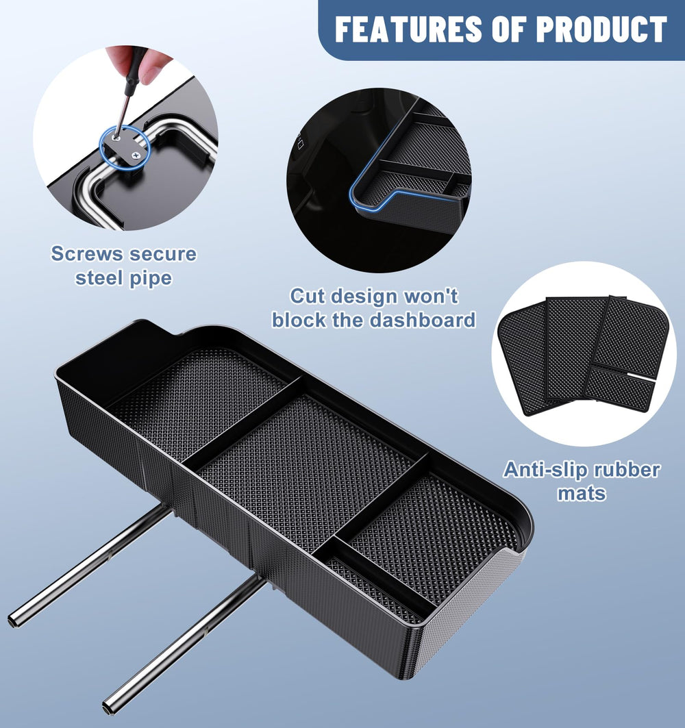 Sinvanho anti-slip rubber mats reduce movement and rattling.