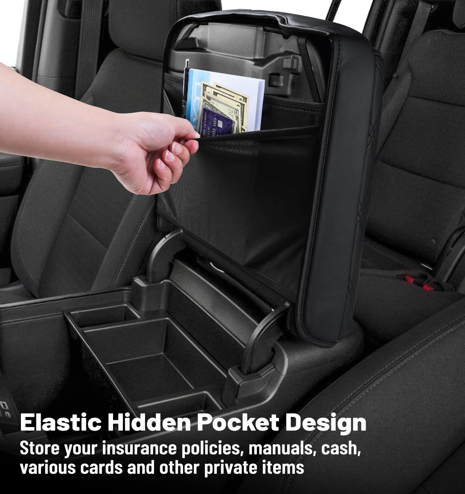 Sinvanho hidden-pocket design provides discreet space for cards and cash.
