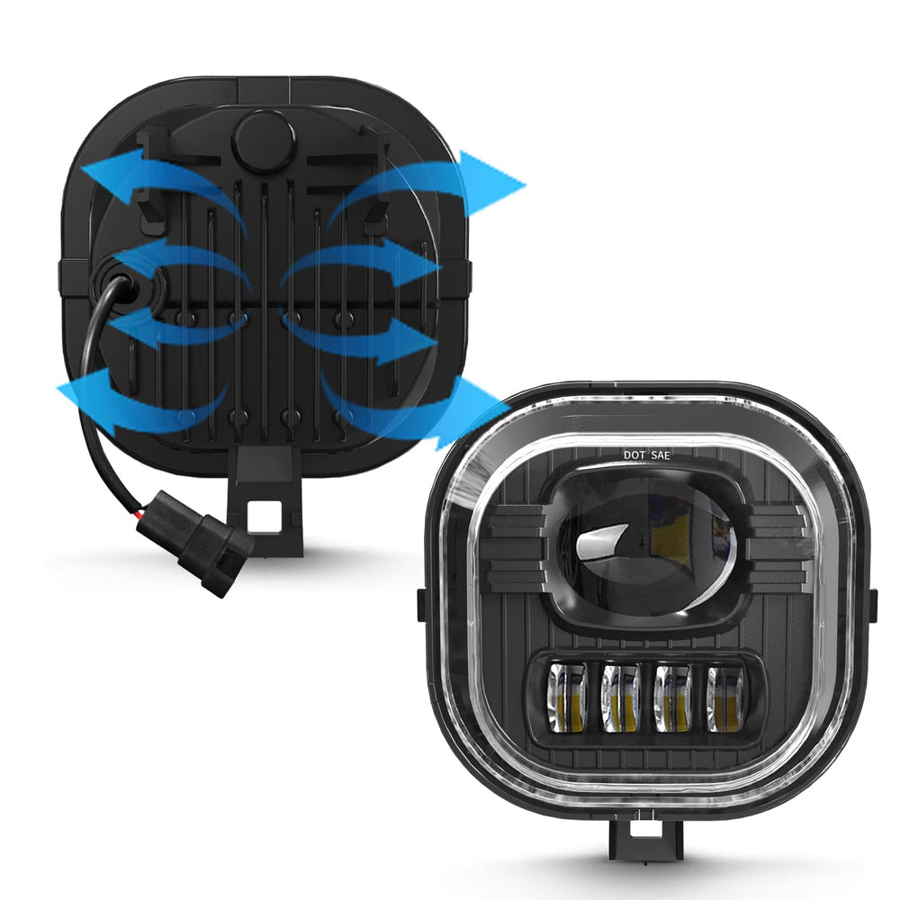 SINYATO INDUST LED fog light assembly right side for Ford Super Duty enhances signaling and visibility.