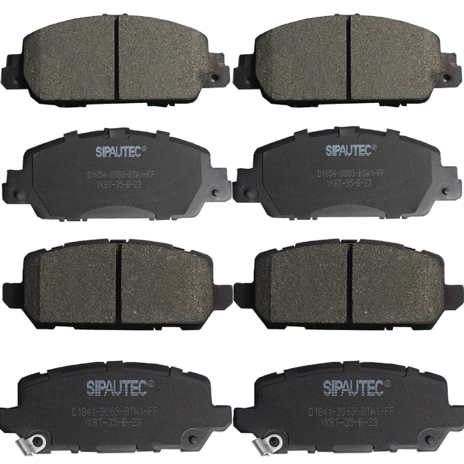 SIPAUTEC front brake pads with carbon-fiber ceramic surface for quiet braking