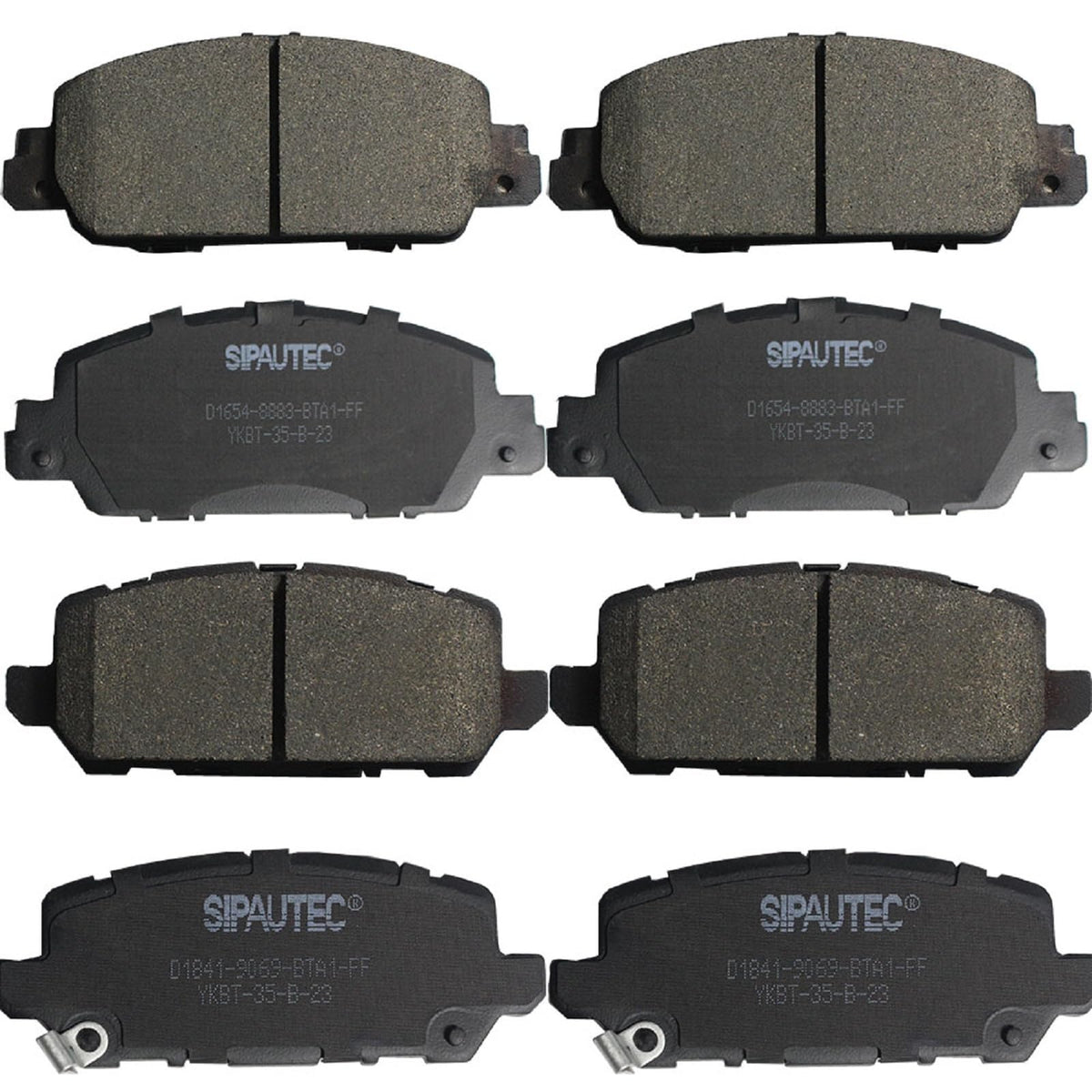SIPAUTEC front brake pads with carbon-fiber ceramic surface for quiet braking