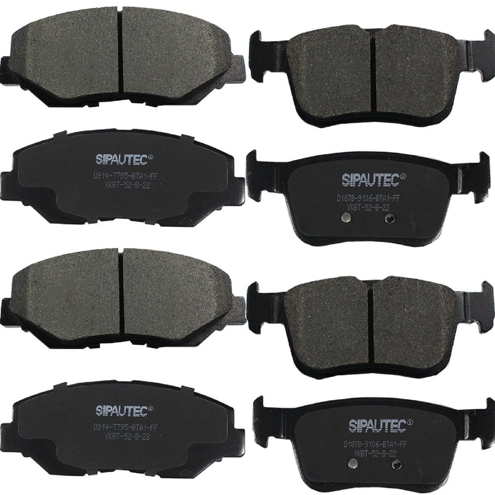 SIPAUTEC front disc brake pads with ceramic slots for quiet stopping
