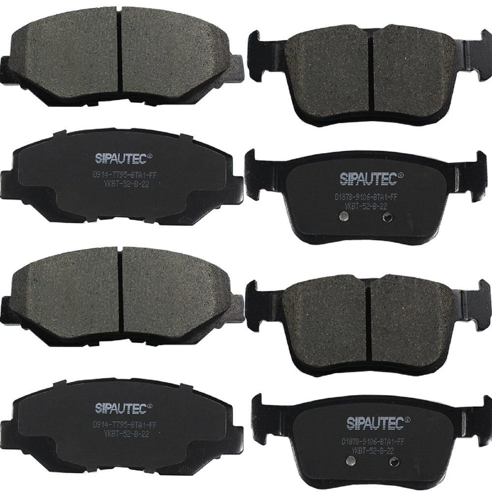 SIPAUTEC front disc brake pads with ceramic slots for quiet stopping