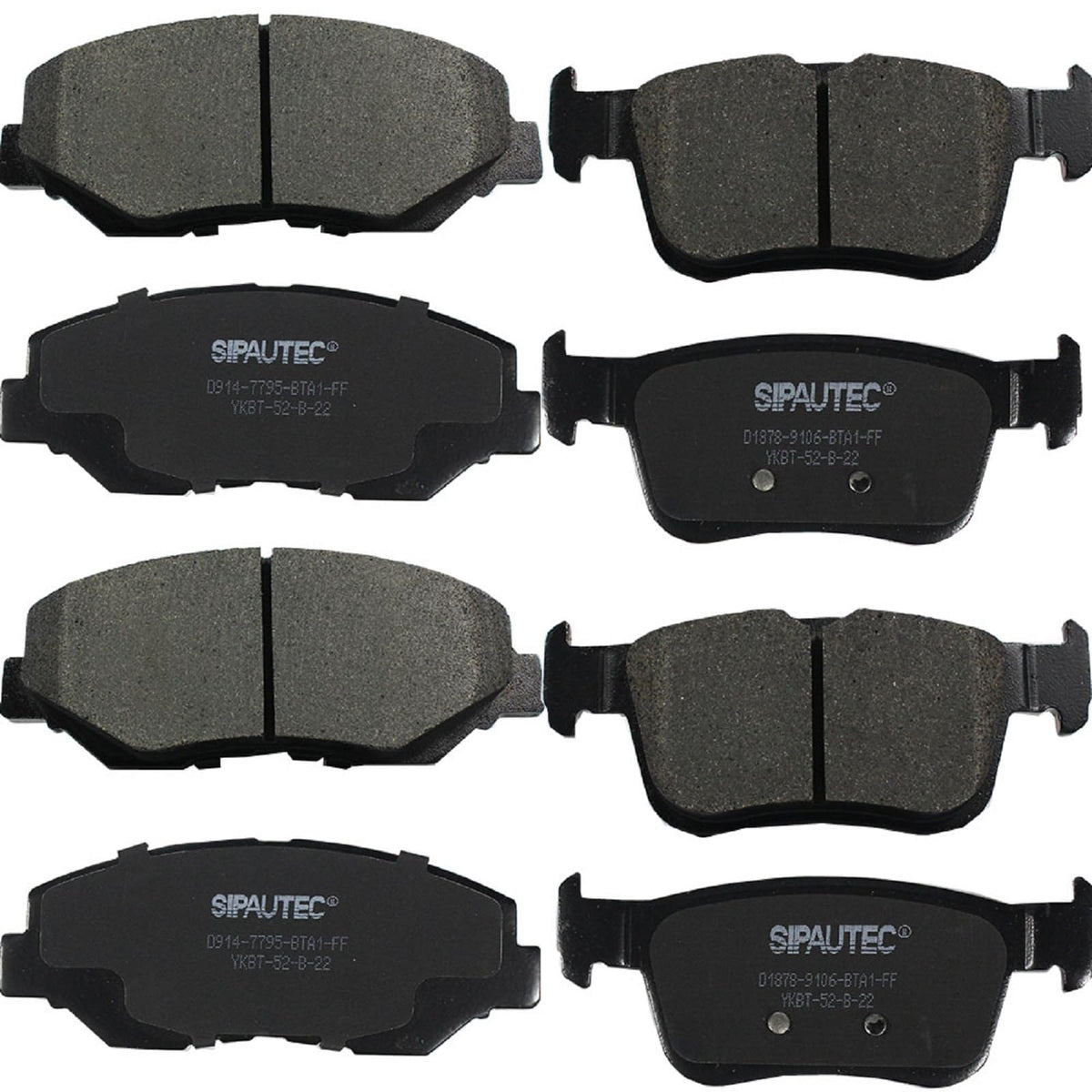 SIPAUTEC front disc brake pads with ceramic slots for quiet stopping