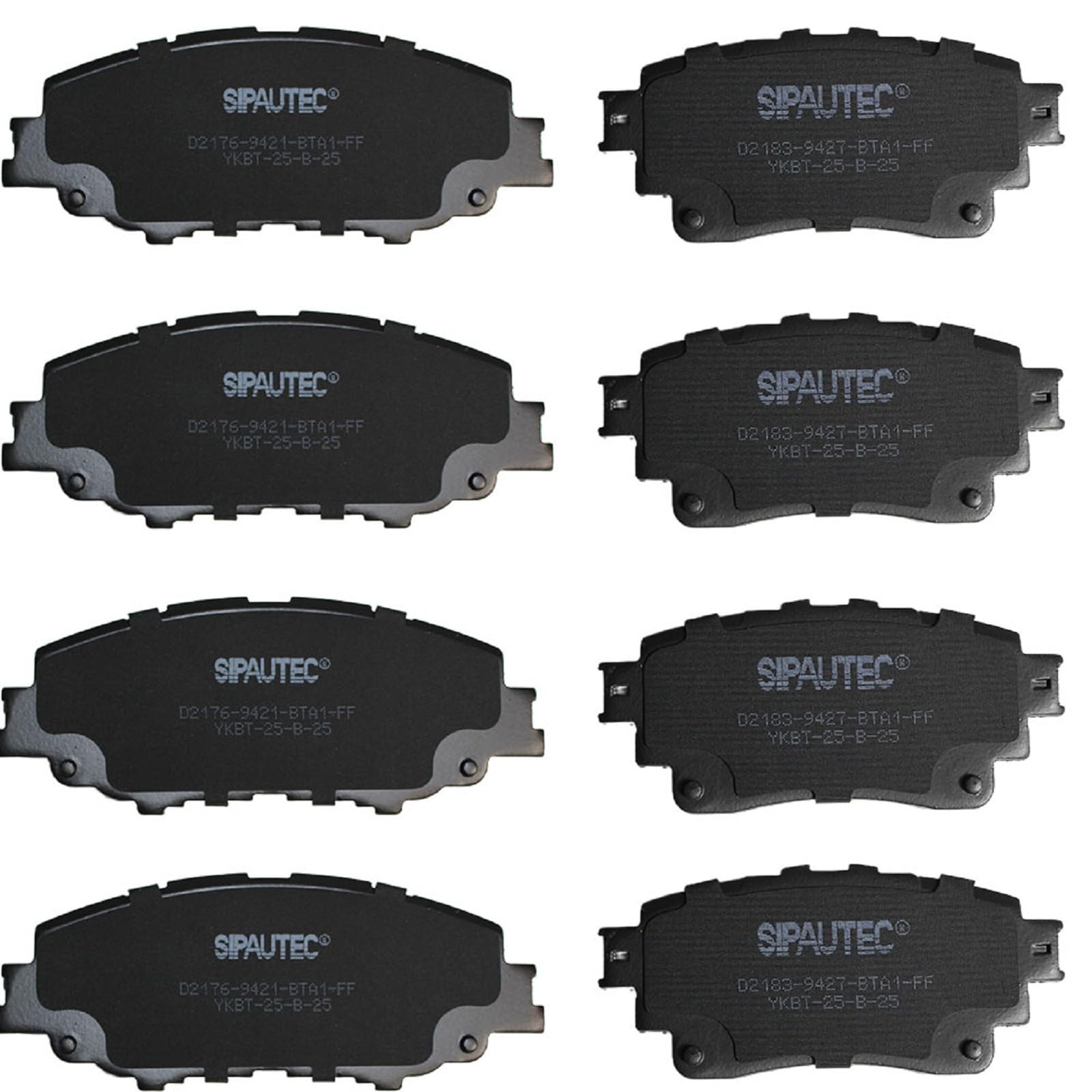 SIPAUTEC front ceramic carbon fiber brake pads for enhanced stopping and reduced dust.