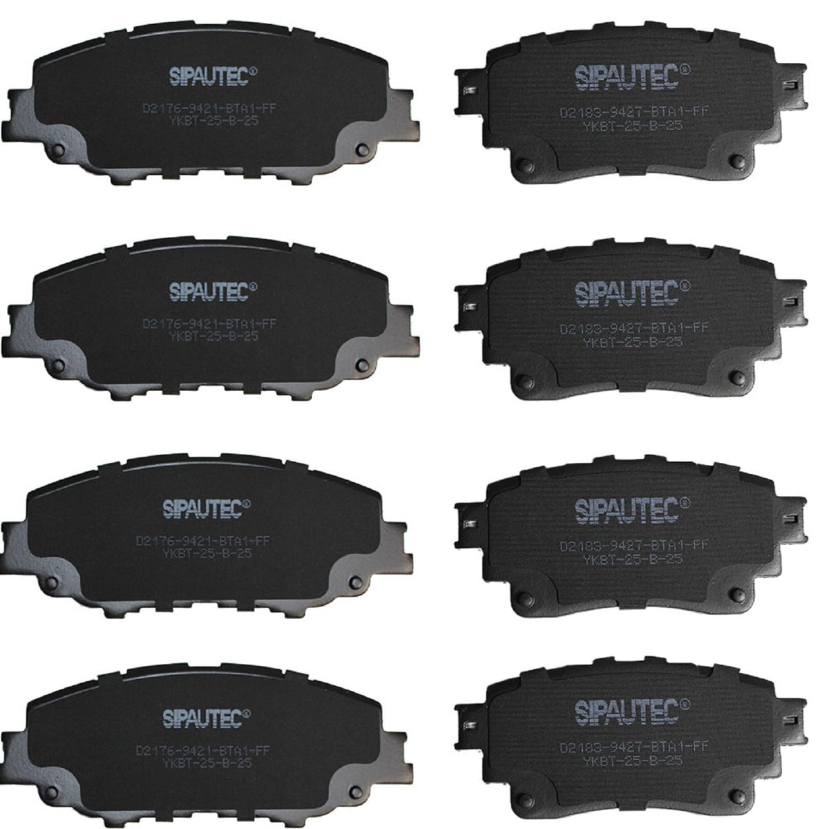 SIPAUTEC front ceramic carbon fiber brake pads for enhanced stopping and reduced dust.