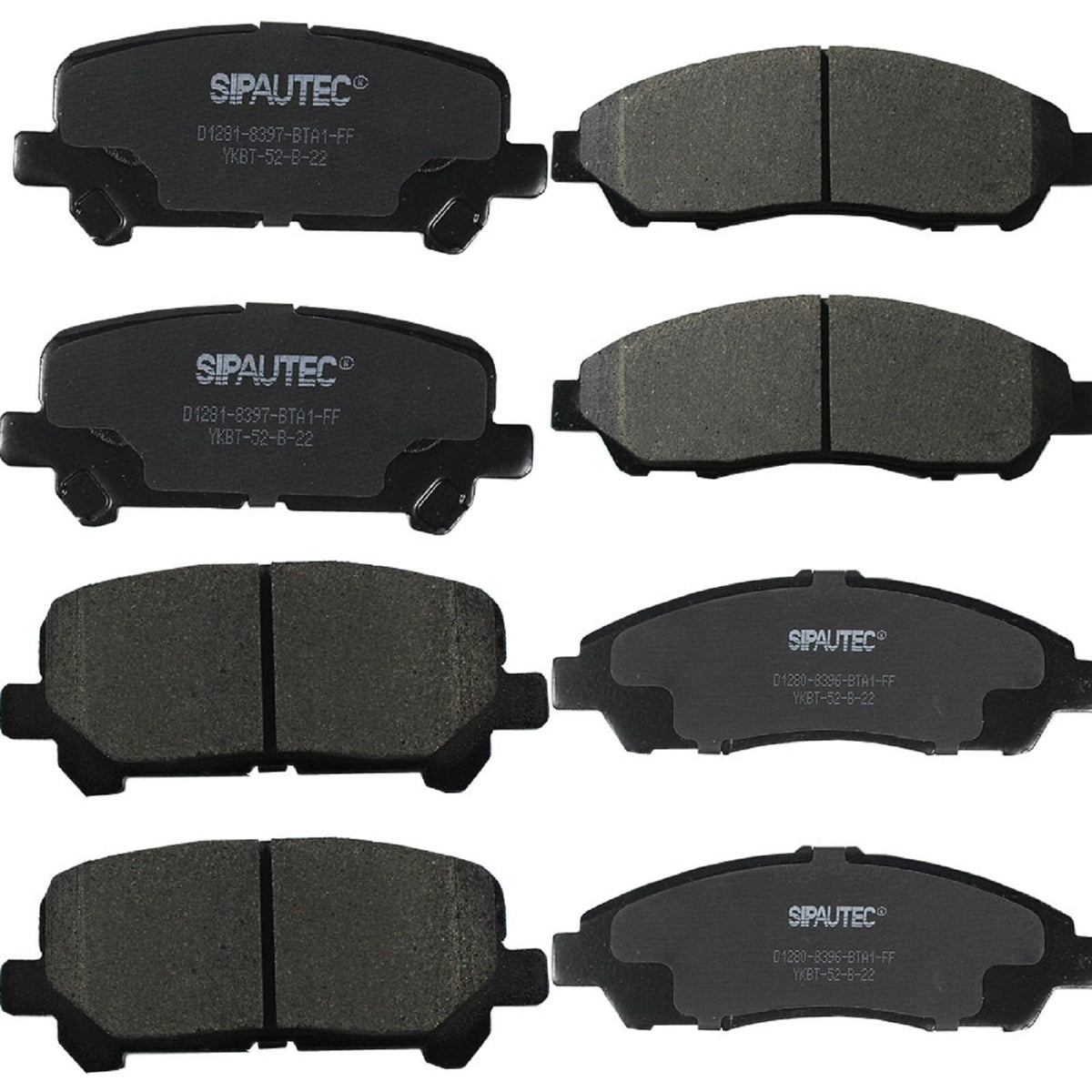 SIPAUTEC front and rear ceramic brake pads for Honda Pilot provide low dust and smooth braking.