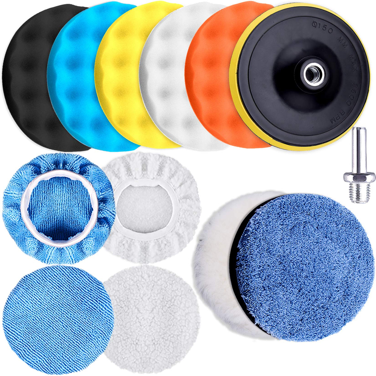 SIQUK 6 inch wave sponge polishing pad for smooth polishing and even wax removal