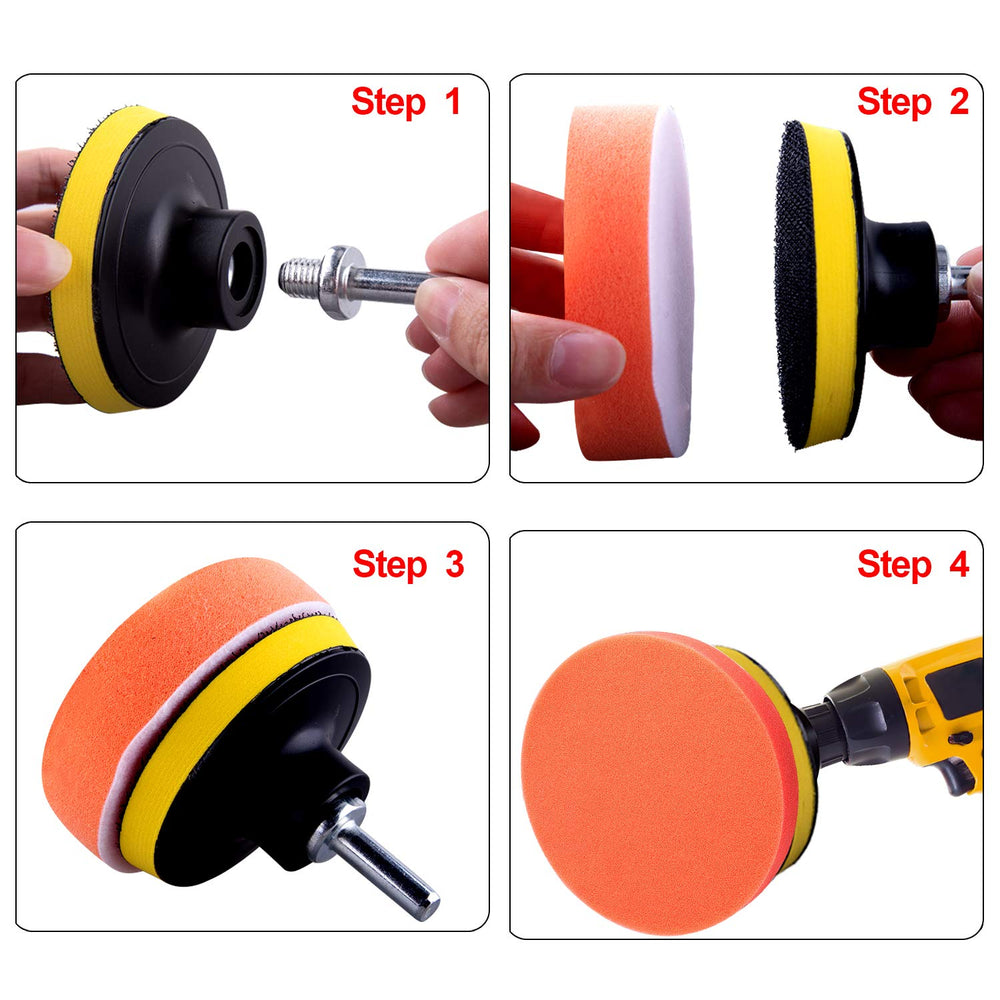 SIQUK drill adapter for quick, secure pad mounting on a drill or polisher.