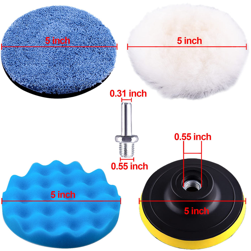 SIQUK waved sponge polishing pad blue for efficient surface refinement.