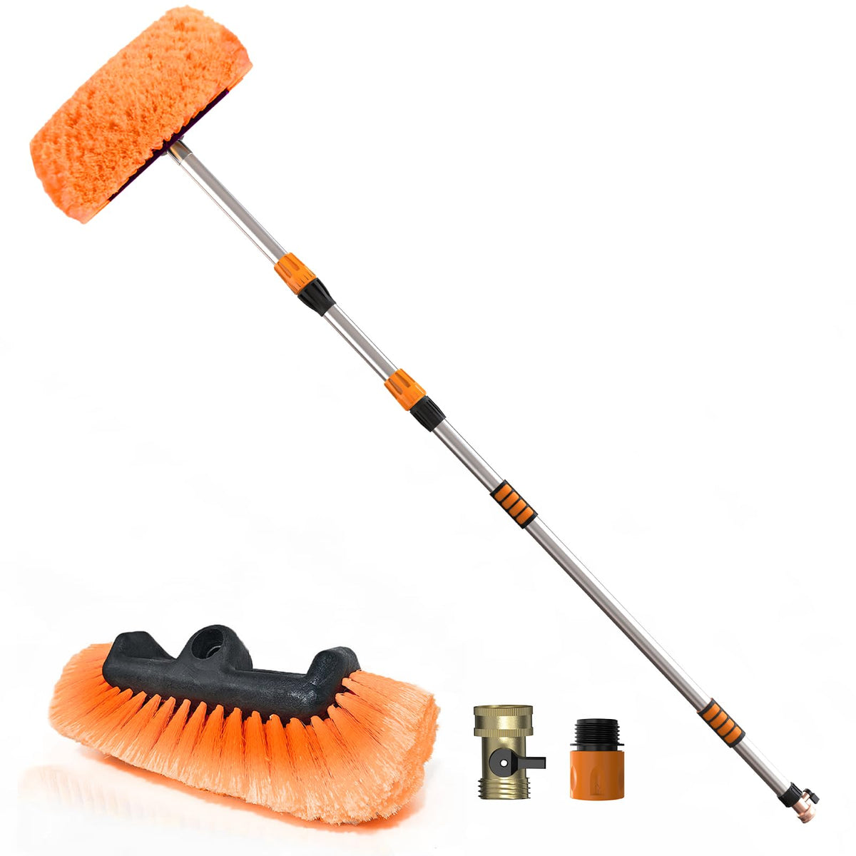 SISUPASSIE 12ft car wash brush head cleans gently without scratching car paint
