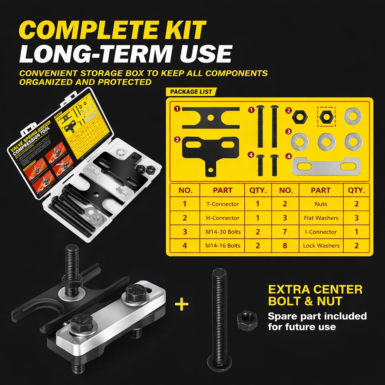 Bottom aluminum plate and stud mounting provide precise alignment during use.