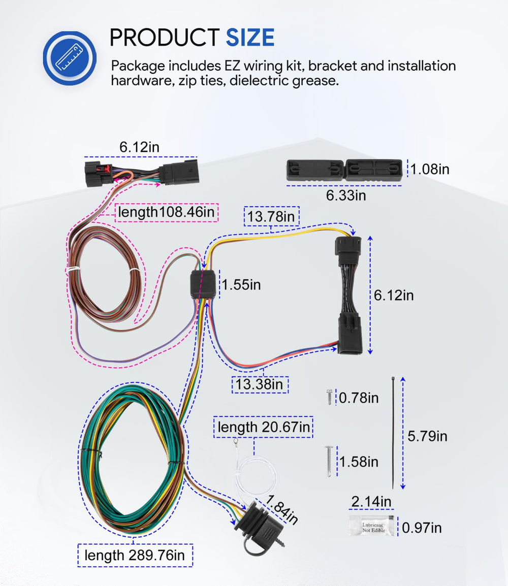 Sixcow BX88368 quick-connects and wires organized for towing setups