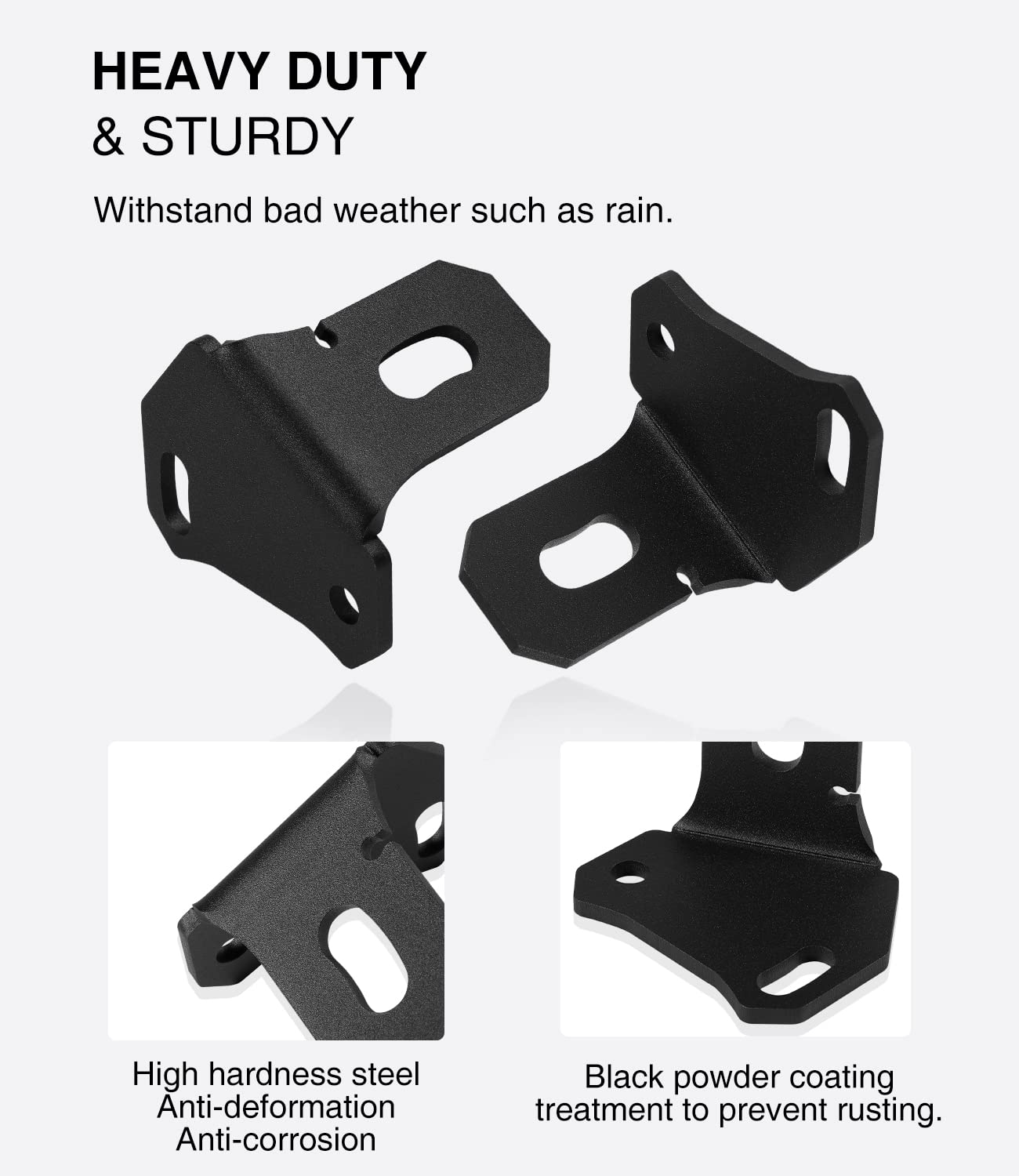 Sixcow X3 black powder-coated mount resists rust in wet weather