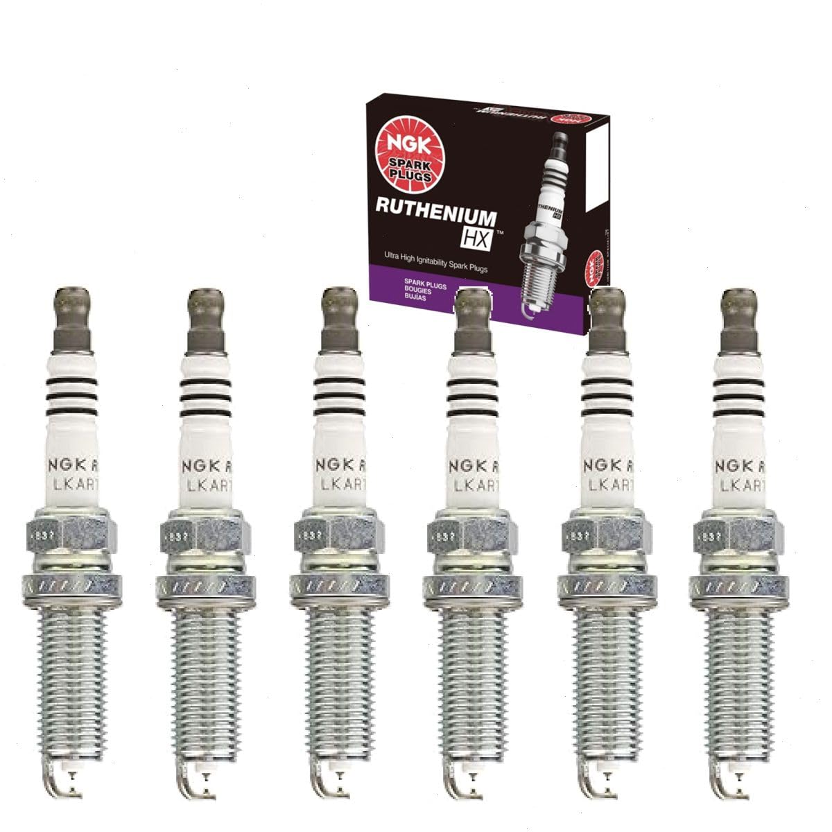 Sixity Auto NGK Ruthenium HX spark plugs for Ford F-150 2.7L V6 with improved ignition.