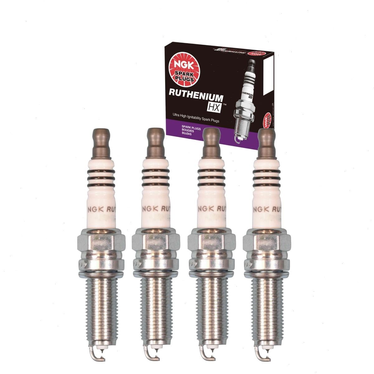 Sixity Auto NGK Ruthenium HX four-pack in retail box for Altima compatibility