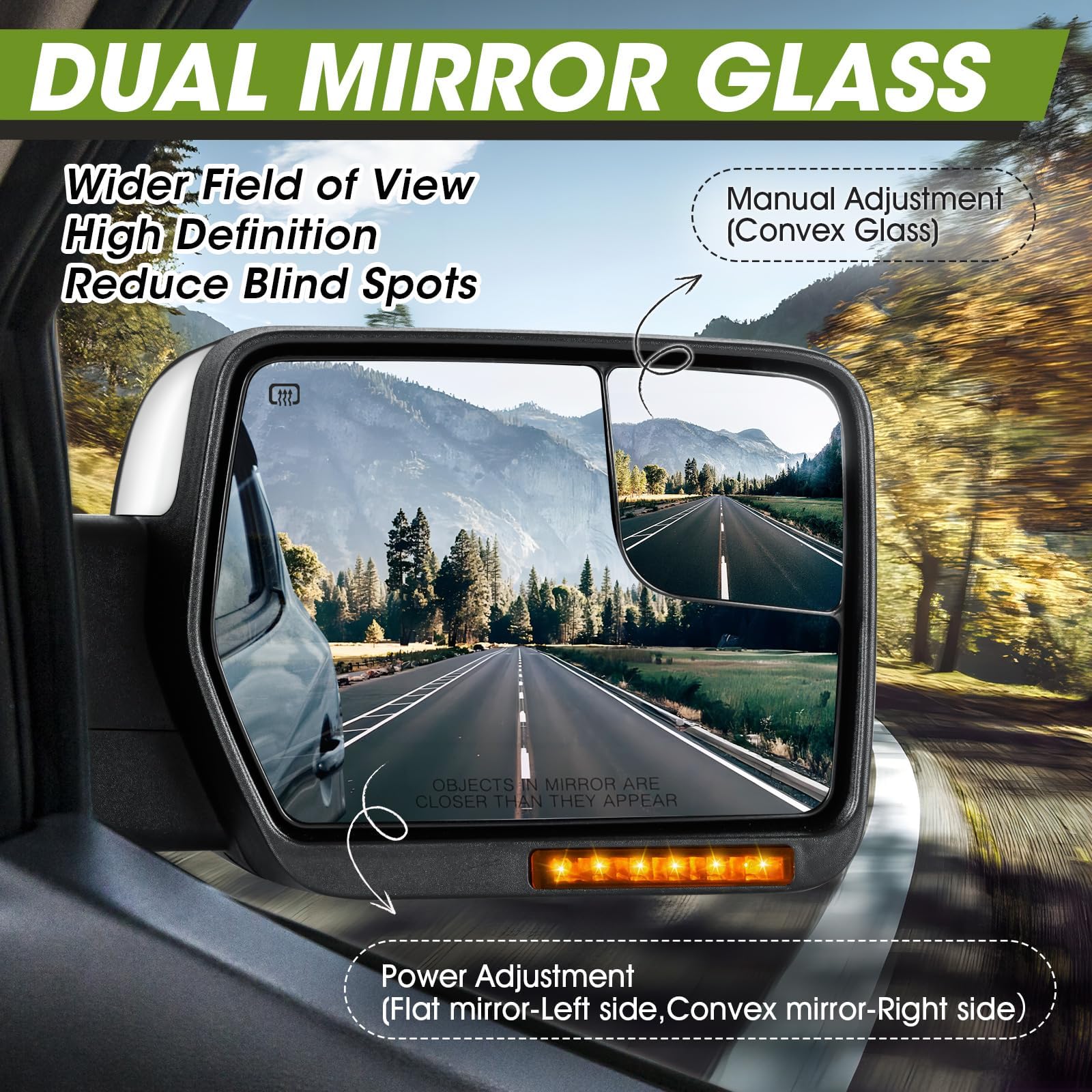 Siziom chrome mirrors compatible with 2004-2014 Ford F-150