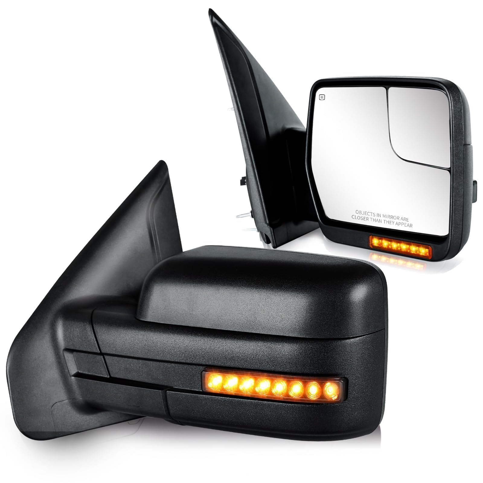 Siziom dynamic turn-signal side mirror for Ford F-150 improves nighttime visibility.