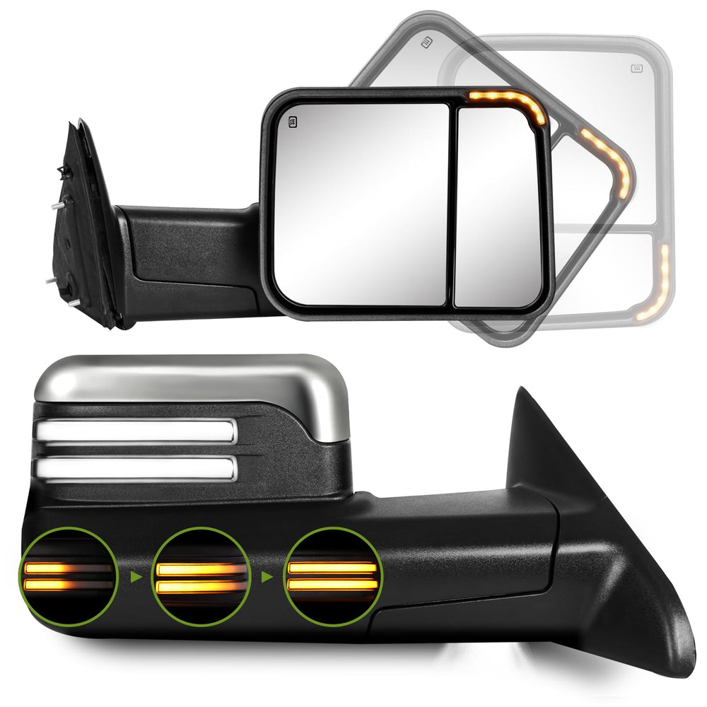 Siziom Switchback towing mirror for Dodge Ram 1500 provides enhanced towing visibility