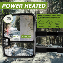 Siziom heated mirror helps defrost in cold morning commutes.
