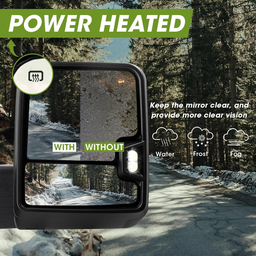 Siziom towing mirror heated defrost feature for frost mornings
