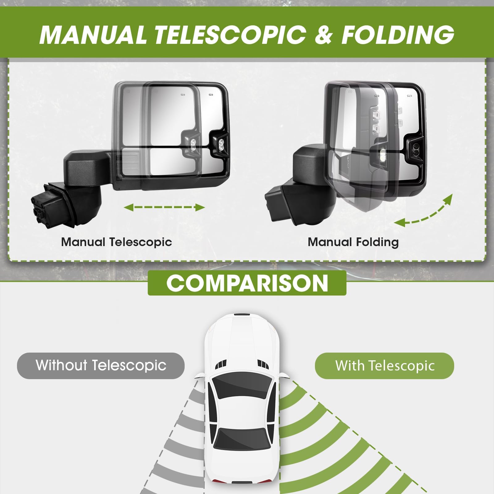 Siziom towing mirror textured cover closeup showing durable finish