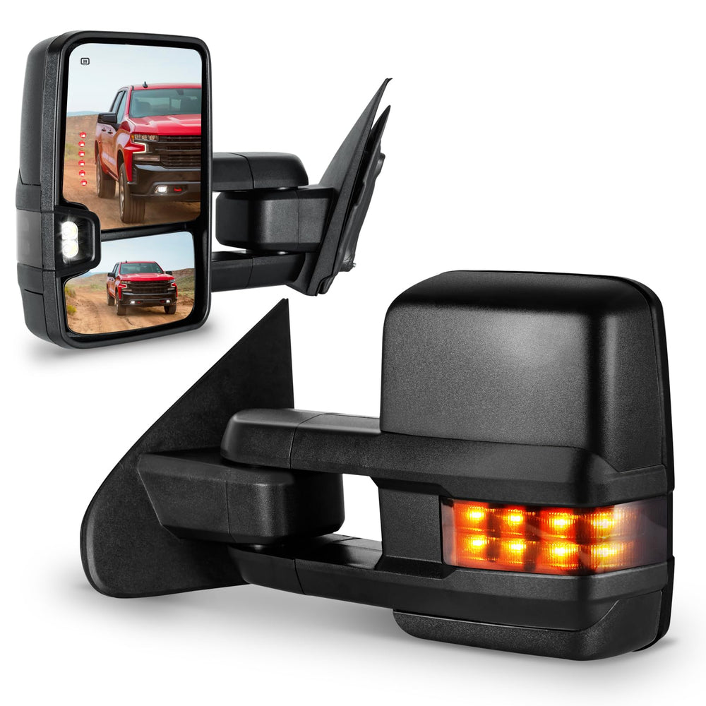 Siziom towing mirrors for Chevy Silverado/Sierra with textured black housing