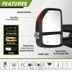 Siziom towing mirror lower side view improves rear visibility when reversing
