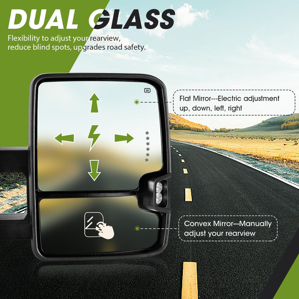Siziom towing mirrors foldable telescoping design for easy parking