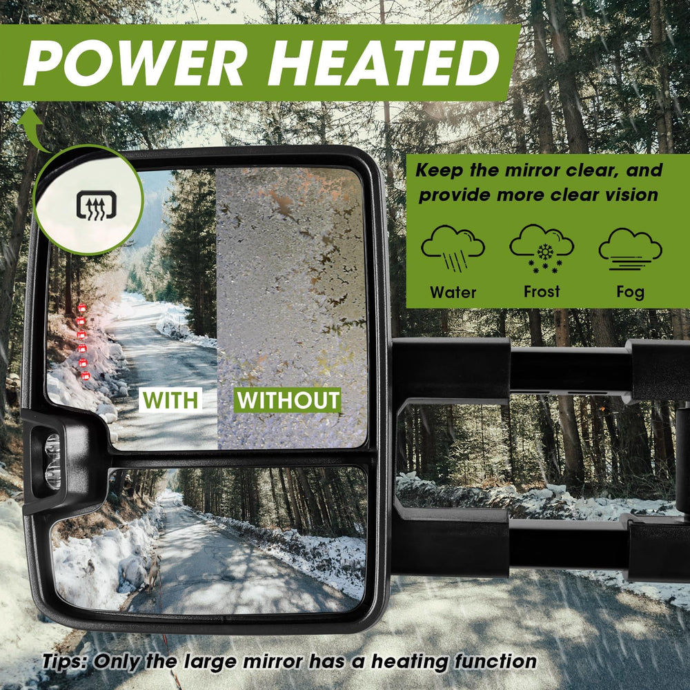 Siziom towing mirrors include manual convex glass for wider rear visibility