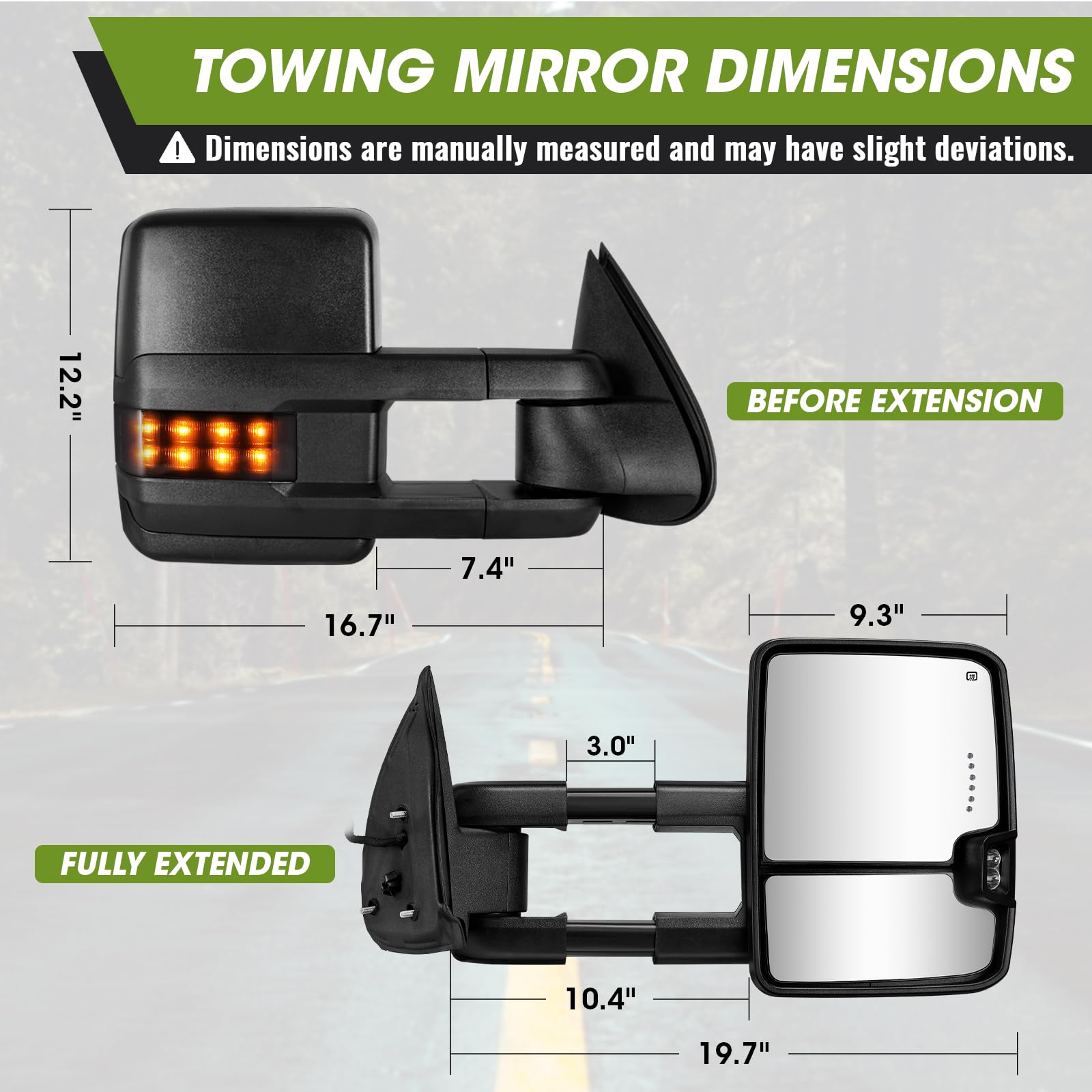 Pre-installed studs on Siziom towing mirrors for easy secure mounting