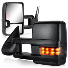 Siziom towing mirrors with red arrow turn signal for improved lane-change visibility