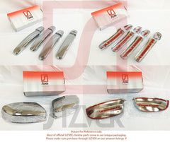 S SIZVER adhesive-backed chrome door handle covers close-up demonstrates easy installation